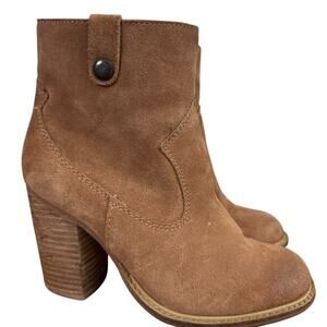 KDB Kelsi Dagger Boots Chunky High Heel Sherpa Lined Western Brooklyn Womens 7